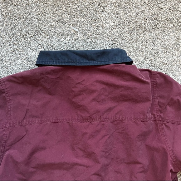 Eddie Bauer Wool Blend Lined Chore Jacket, Burgundy Color, Size Large - Picture 14 of 15
